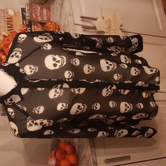 SKULL BUTTON DOWN BLOISE - Picture 2 of 8